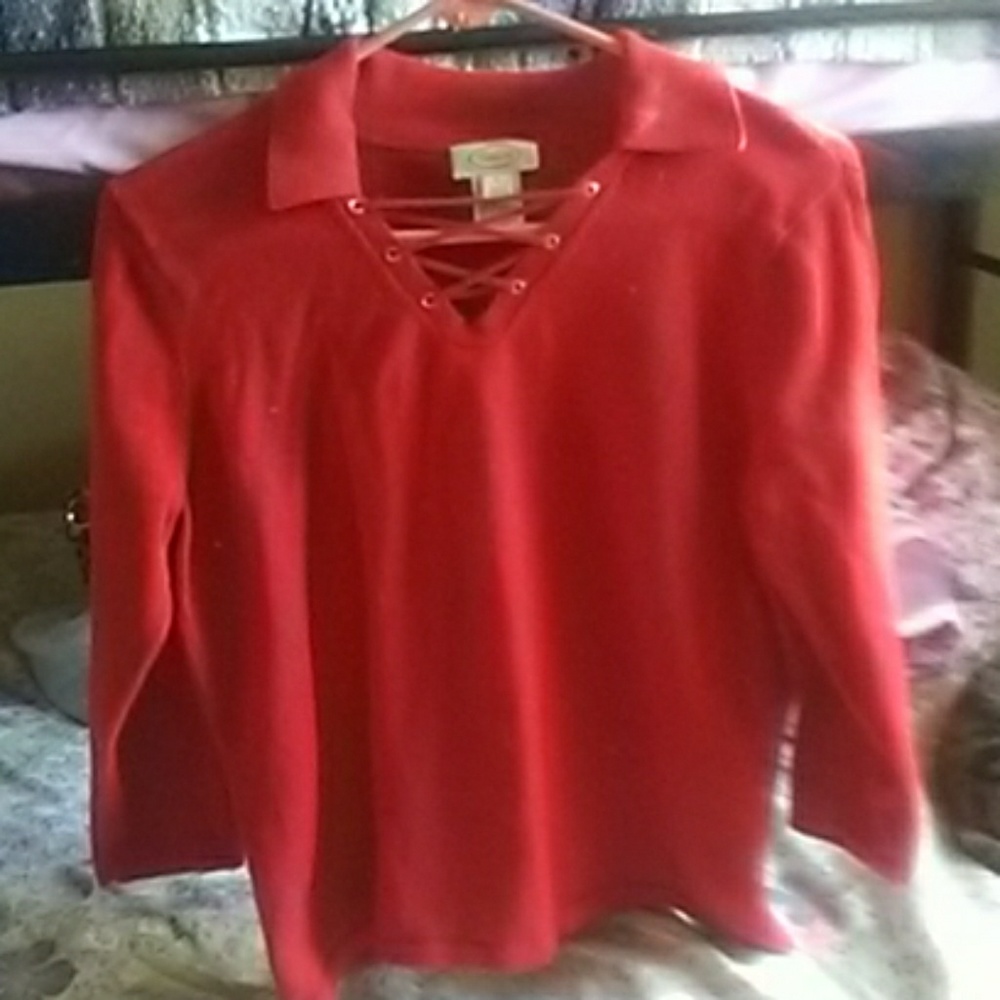 Red long-sleeve large Talbots women's shirt